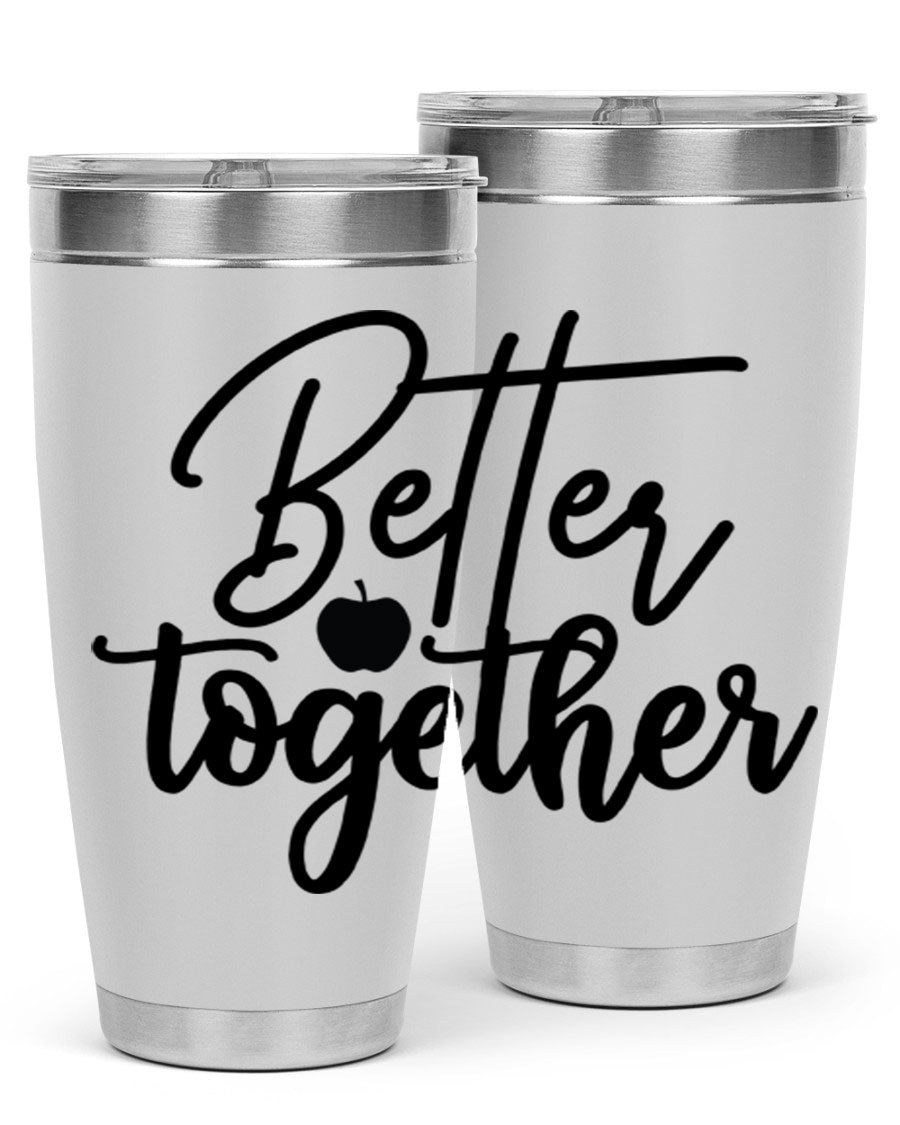 Better Together 20oz Tumbler made of stainless steel with a sleek design, featuring a drink-thru lid and copper lining.