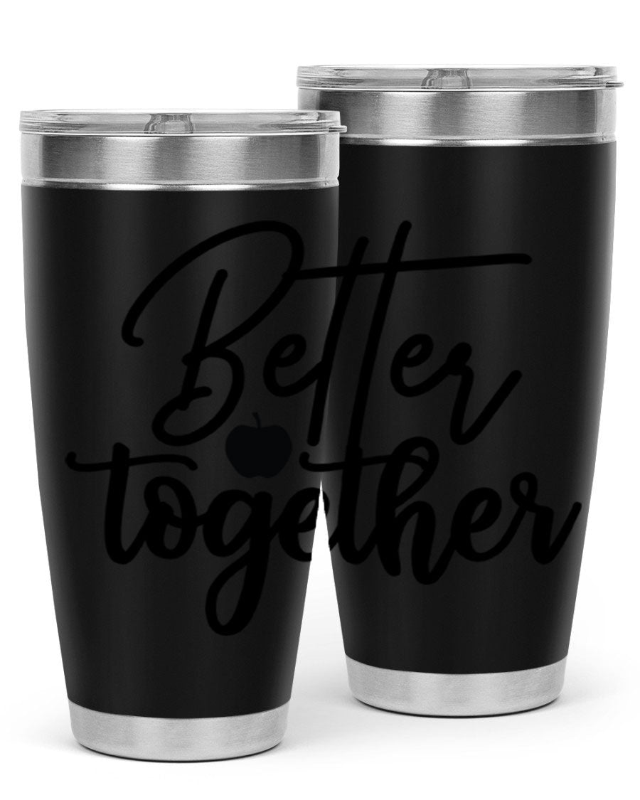 Better Together 20oz Tumbler made of stainless steel with a sleek design, featuring a drink-thru lid and copper lining.