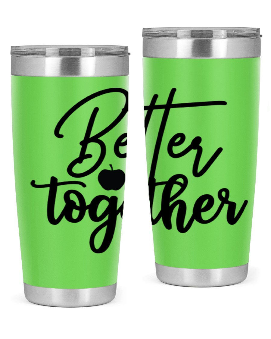 Better Together 20oz Tumbler made of stainless steel with a sleek design, featuring a drink-thru lid and copper lining.