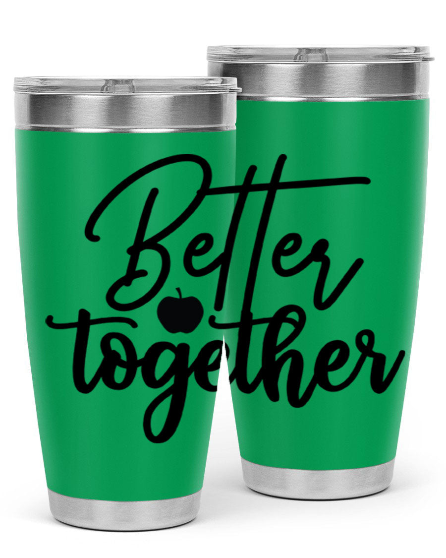 Better Together 20oz Tumbler made of stainless steel with a sleek design, featuring a drink-thru lid and copper lining.