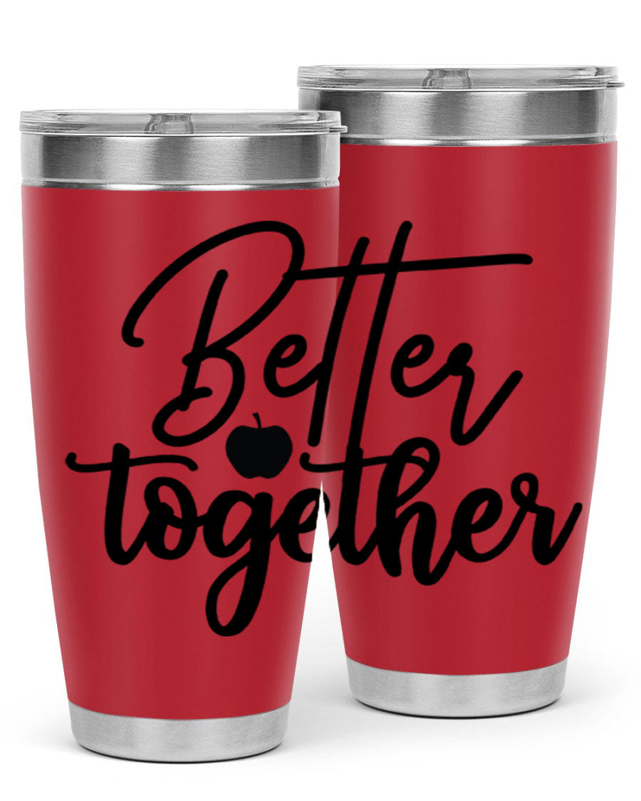 Better Together 20oz Tumbler made of stainless steel with a sleek design, featuring a drink-thru lid and copper lining.