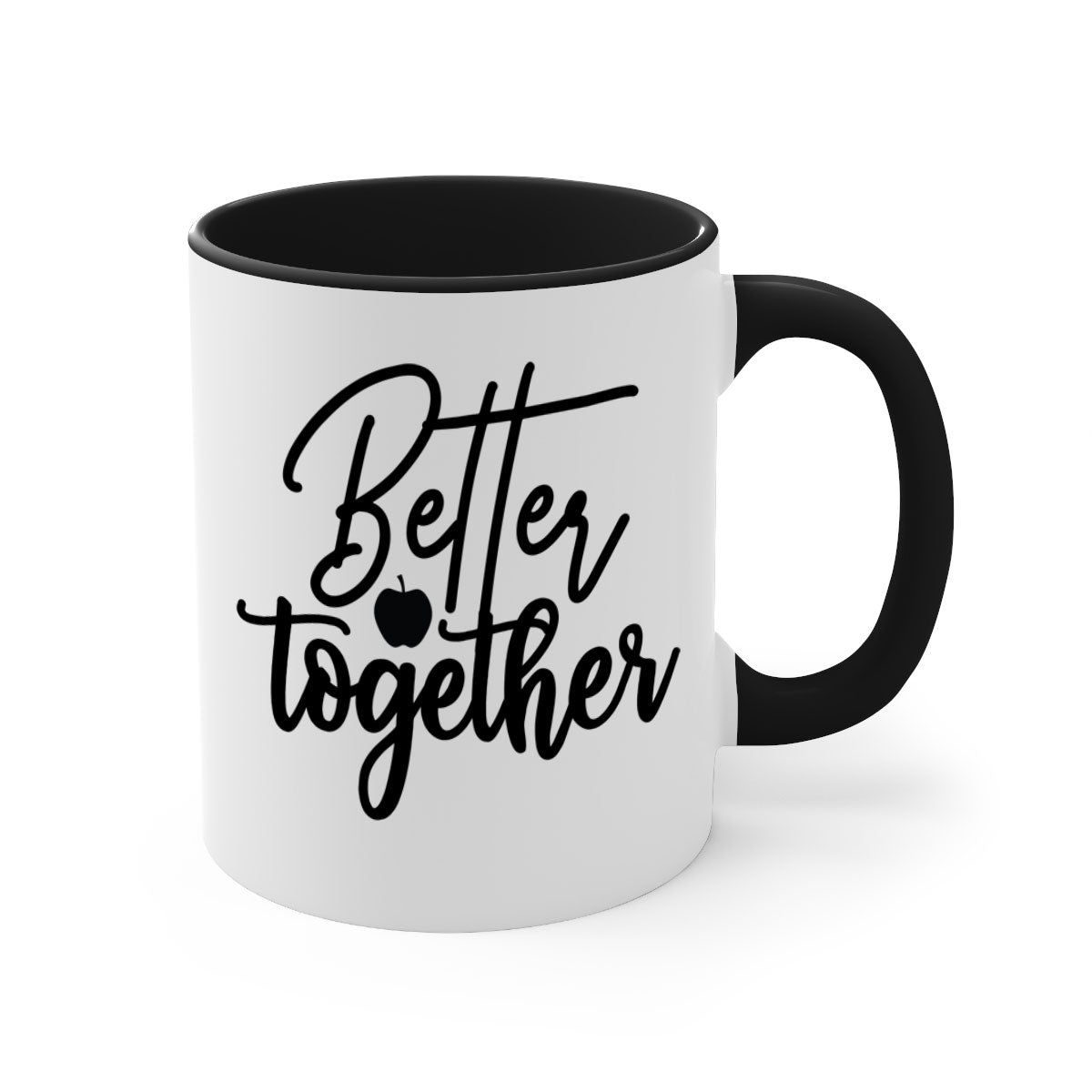 Better Together 1# Kitchen Mug featuring a glossy finish, colored handle, and interior in five vibrant colors.