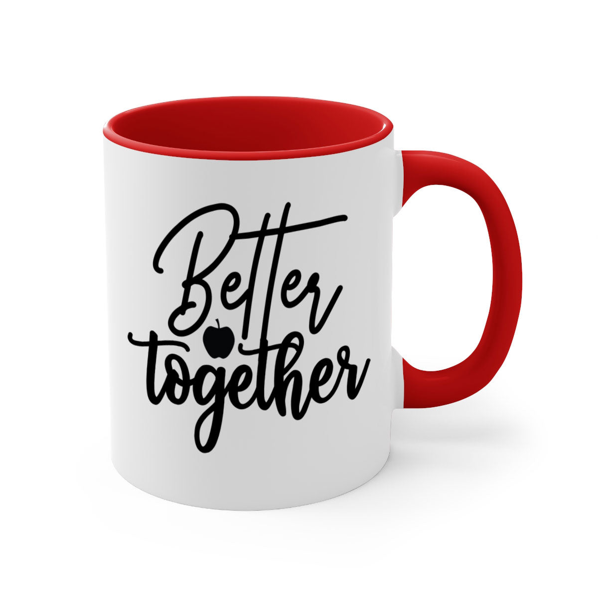 Better Together 1# Kitchen Mug featuring a glossy finish, colored handle, and interior in five vibrant colors.