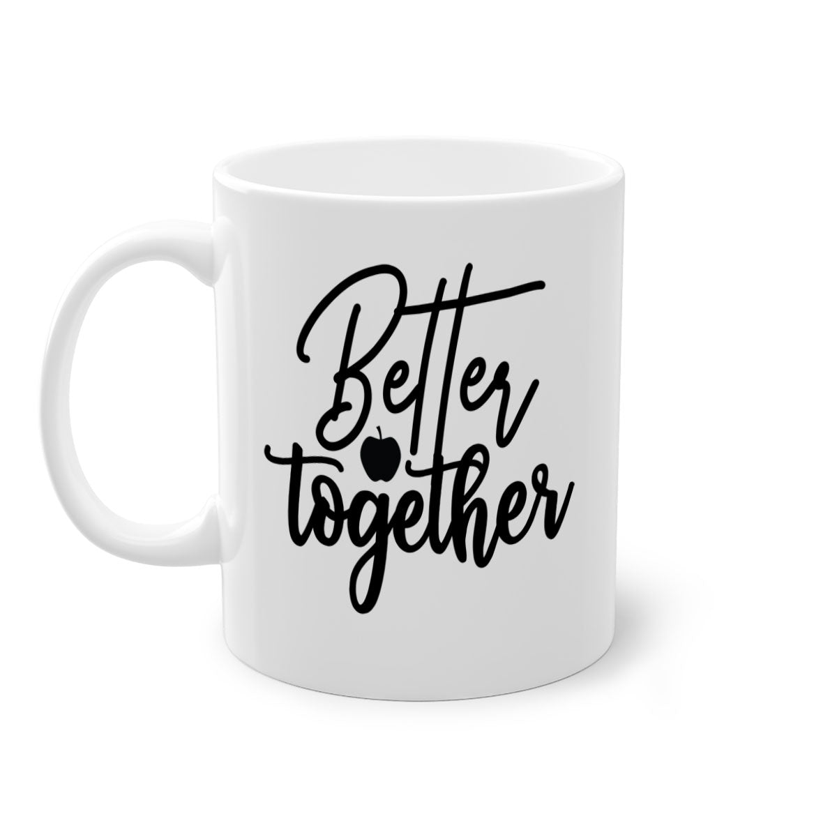 Better Together 1# Kitchen Mug featuring a glossy finish, colored handle, and interior in five vibrant colors.