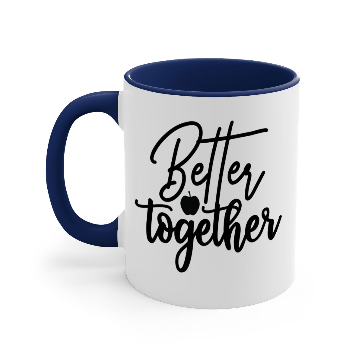 Better Together 1# Kitchen Mug featuring a glossy finish, colored handle, and interior in five vibrant colors.