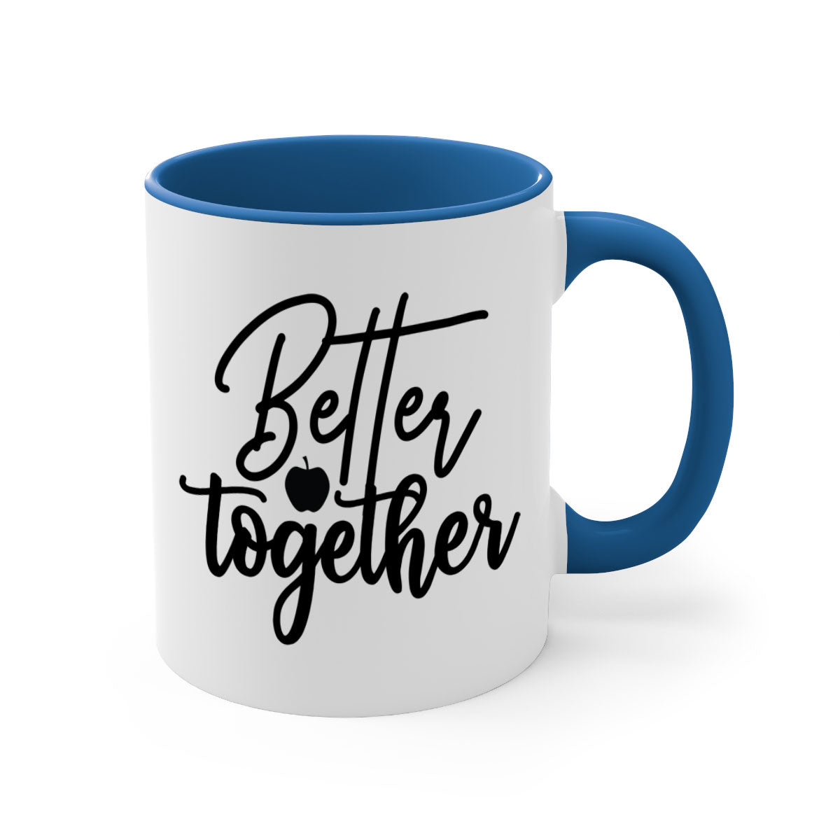 Better Together 1# Kitchen Mug featuring a glossy finish, colored handle, and interior in five vibrant colors.