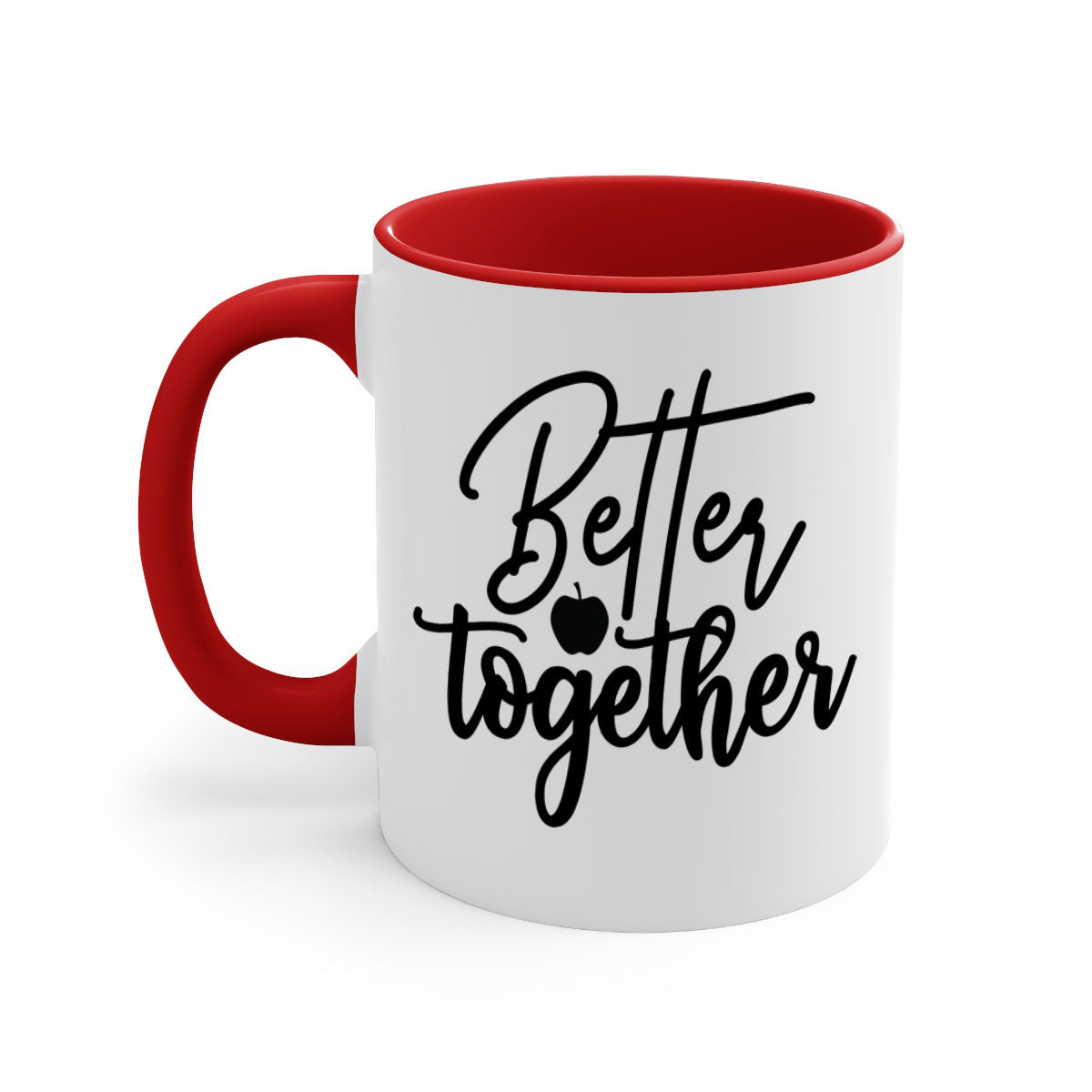 Better Together 1# Kitchen Mug featuring a glossy finish, colored handle, and interior in five vibrant colors.