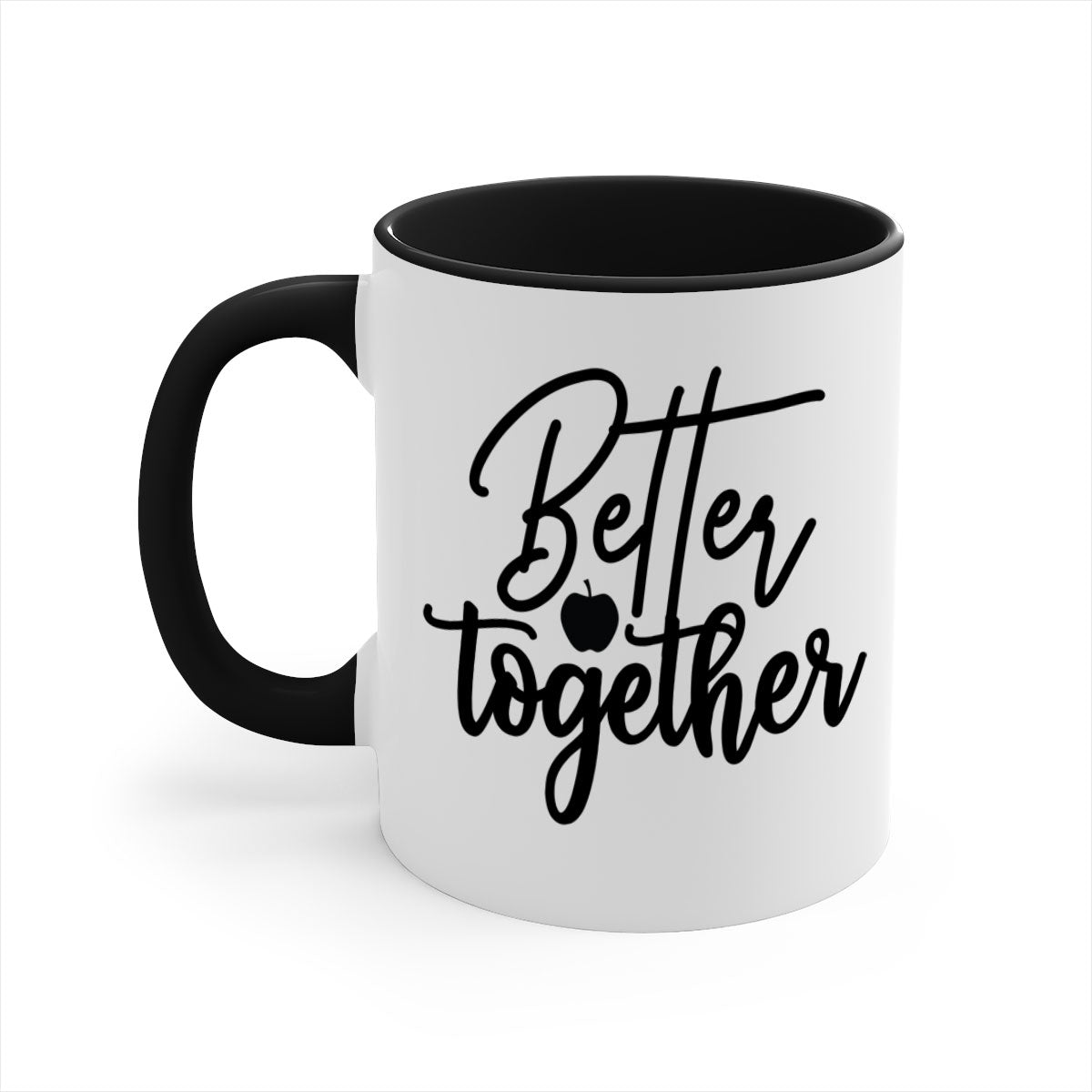 Better Together 1# Kitchen Mug featuring a glossy finish, colored handle, and interior in five vibrant colors.