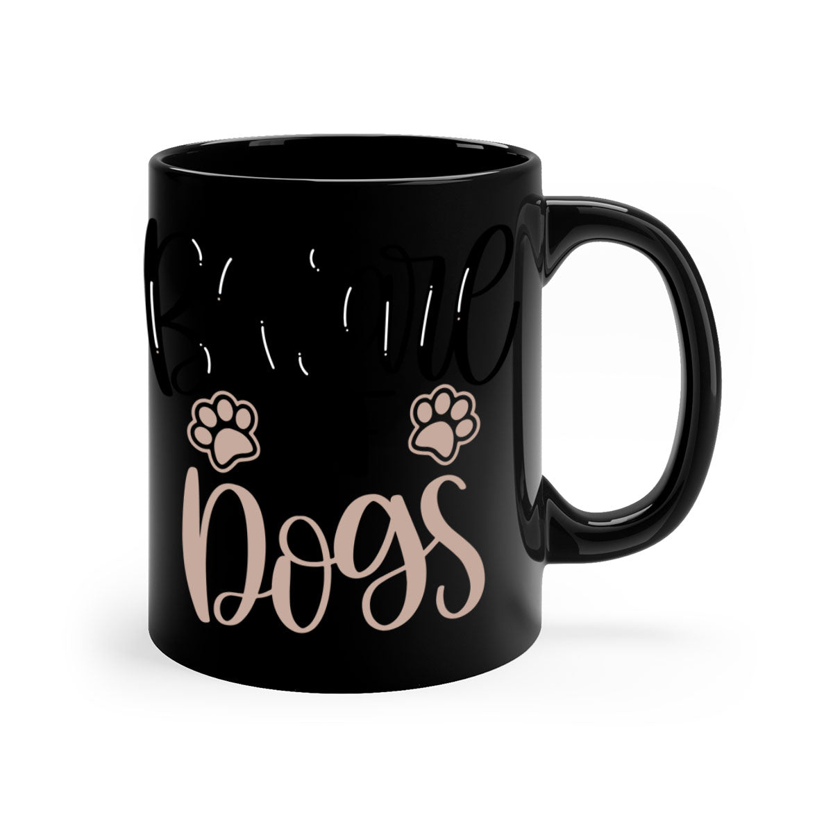 Beware Of Dogs Style 33# Mug featuring a two-tone design with a colored handle and glossy finish, available in multiple colors.