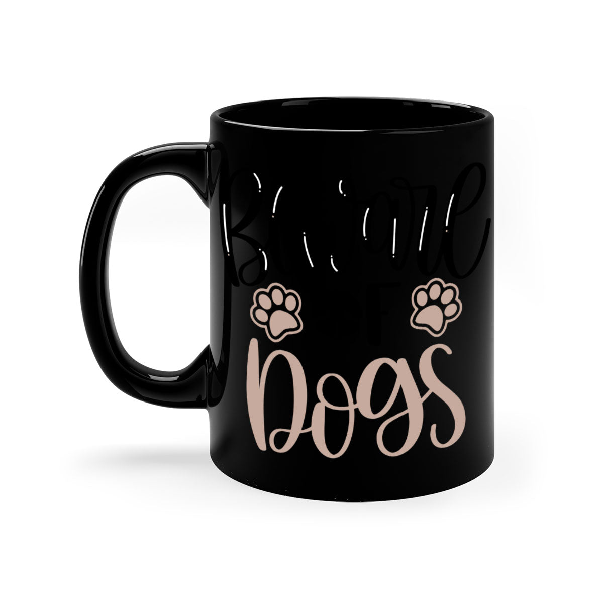 Beware Of Dogs Style 33# Mug featuring a two-tone design with a colored handle and glossy finish, available in multiple colors.