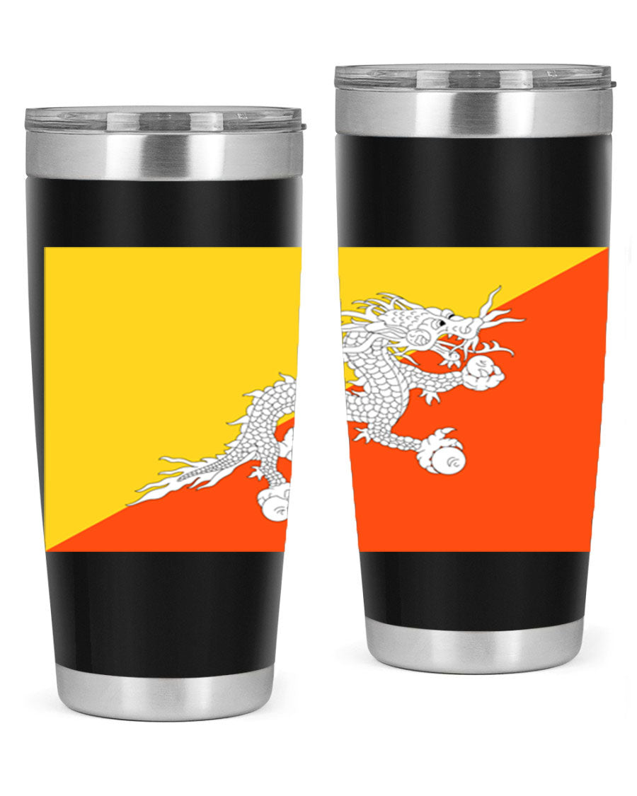 Bhutan 178# Tumbler showcasing double wall vacuum insulation and vibrant design, perfect for hot and cold beverages.