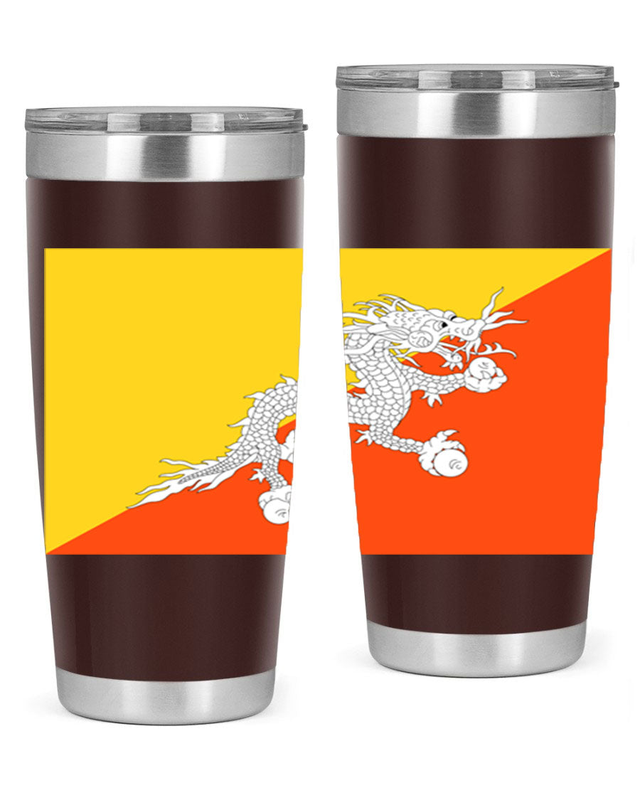 Bhutan 178# Tumbler showcasing double wall vacuum insulation and vibrant design, perfect for hot and cold beverages.