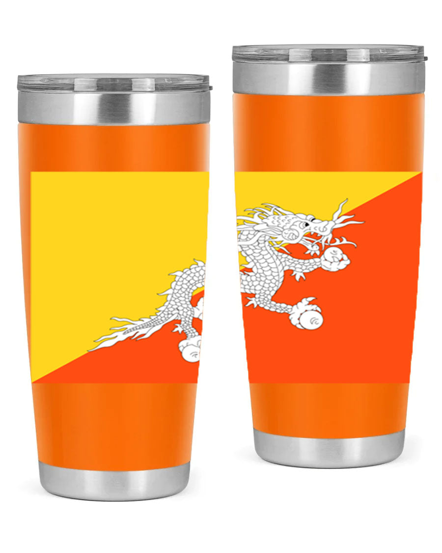 Bhutan 178# Tumbler showcasing double wall vacuum insulation and vibrant design, perfect for hot and cold beverages.