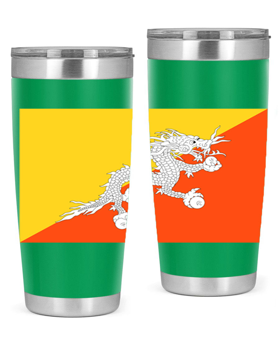 Bhutan 178# Tumbler showcasing double wall vacuum insulation and vibrant design, perfect for hot and cold beverages.