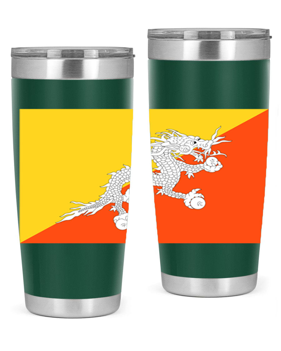 Bhutan 178# Tumbler showcasing double wall vacuum insulation and vibrant design, perfect for hot and cold beverages.