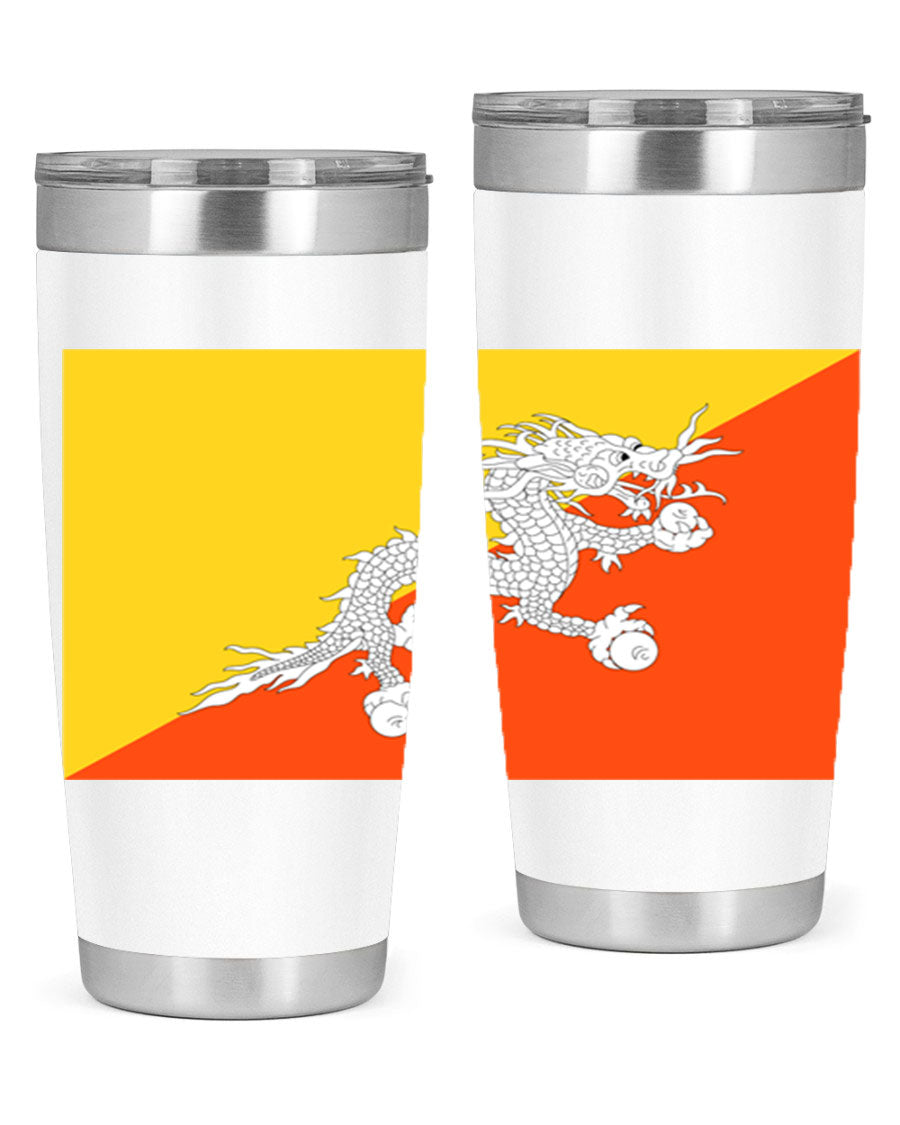 Bhutan 178# Tumbler showcasing double wall vacuum insulation and vibrant design, perfect for hot and cold beverages.