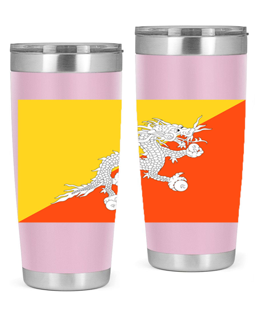 Bhutan 178# Tumbler showcasing double wall vacuum insulation and vibrant design, perfect for hot and cold beverages.