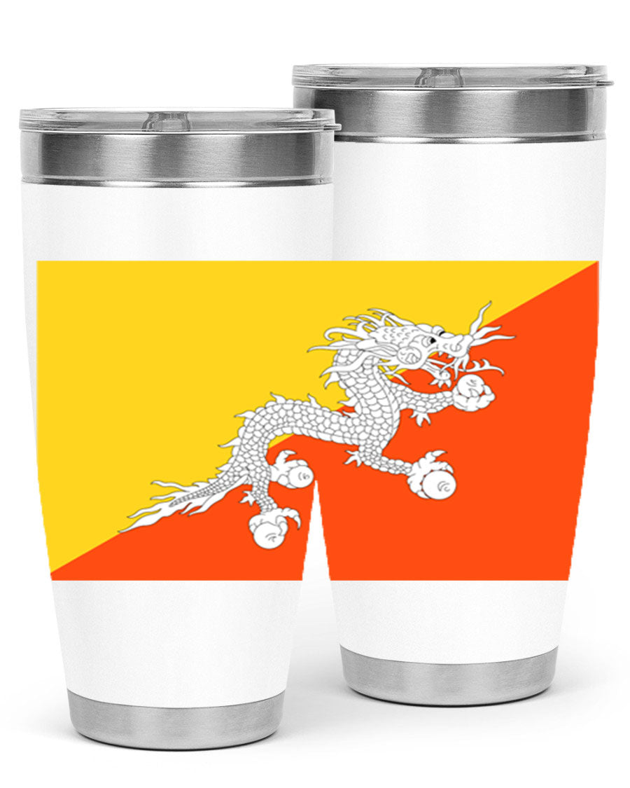 Bhutan 178# Tumbler showcasing double wall vacuum insulation and vibrant design, perfect for hot and cold beverages.