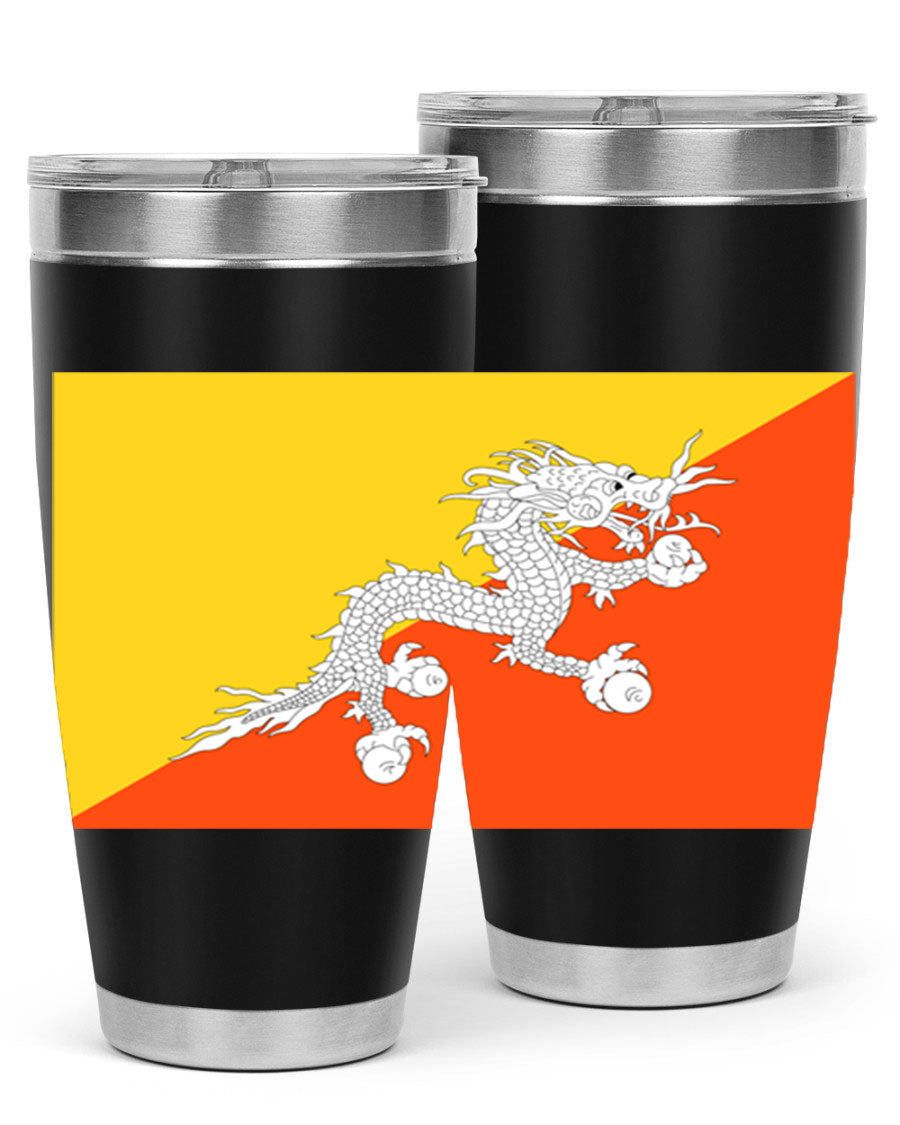 Bhutan 178# Tumbler showcasing double wall vacuum insulation and vibrant design, perfect for hot and cold beverages.