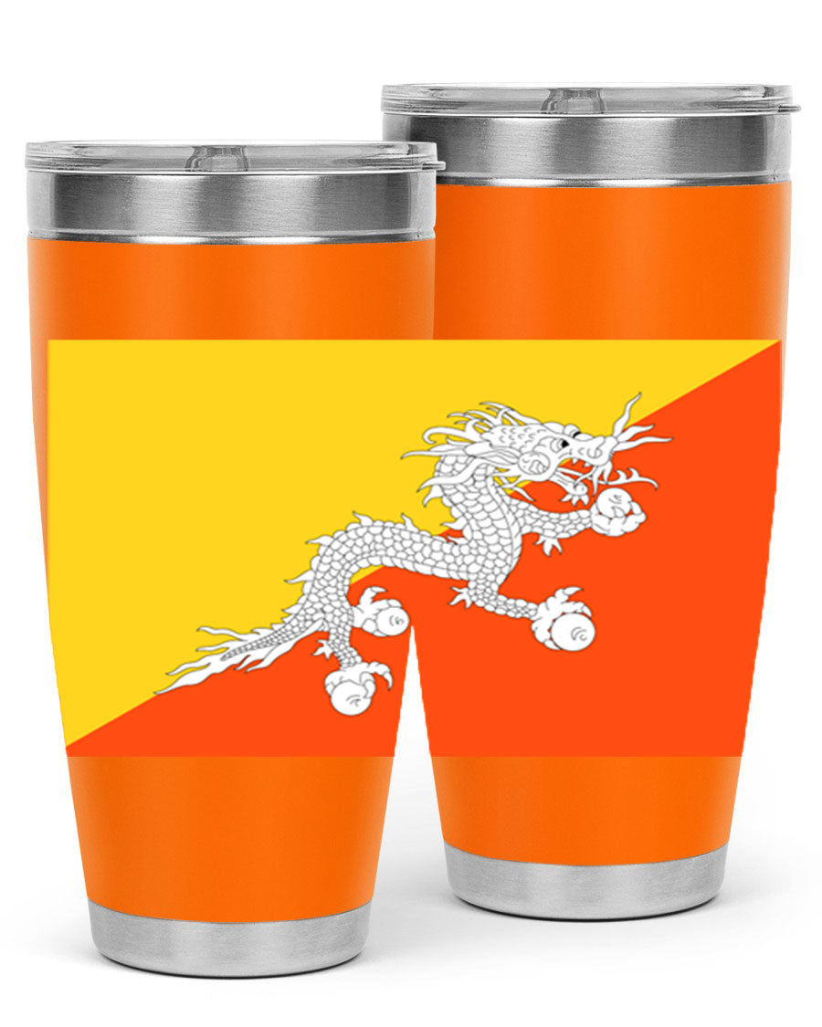 Bhutan 178# Tumbler showcasing double wall vacuum insulation and vibrant design, perfect for hot and cold beverages.