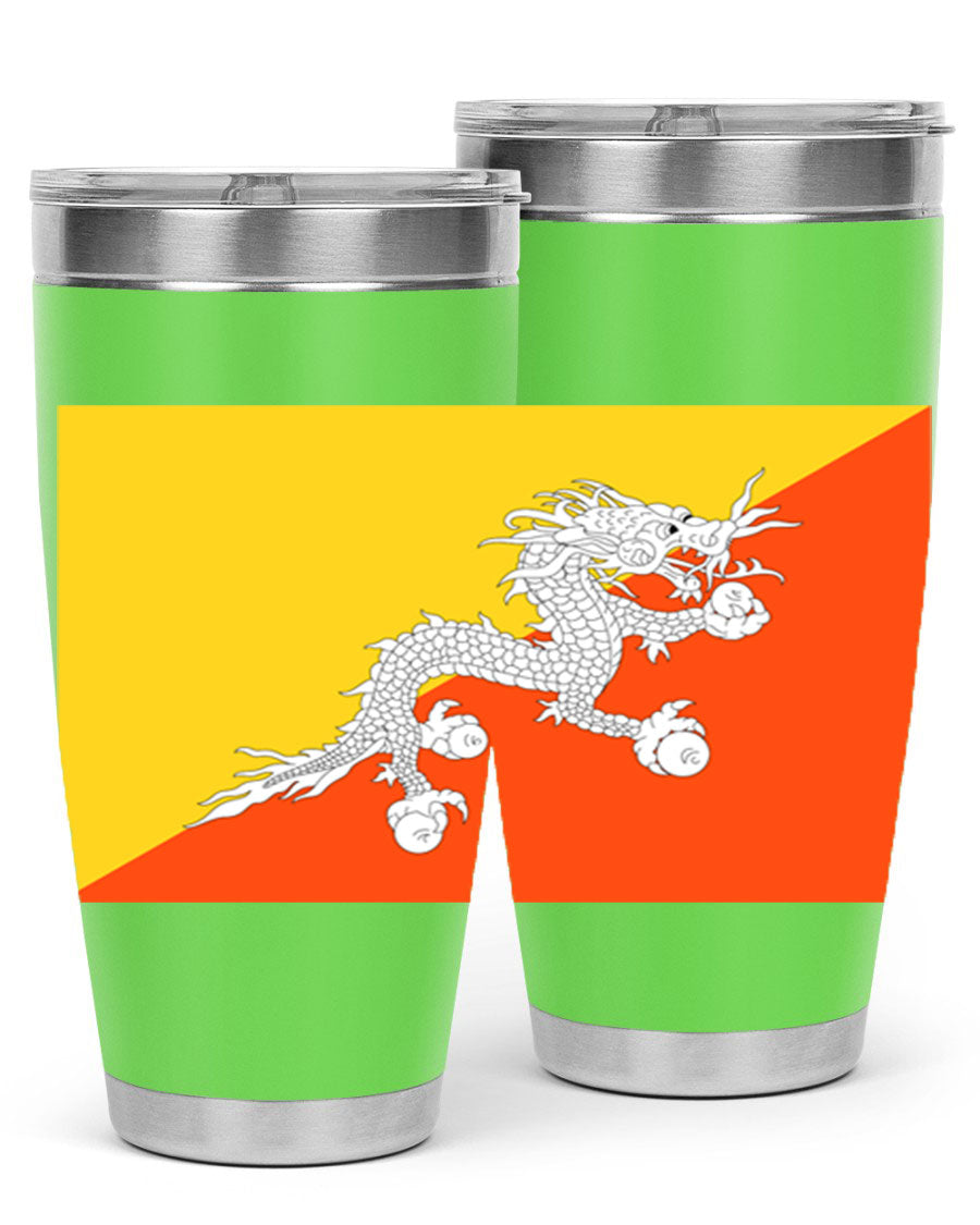 Bhutan 178# Tumbler showcasing double wall vacuum insulation and vibrant design, perfect for hot and cold beverages.