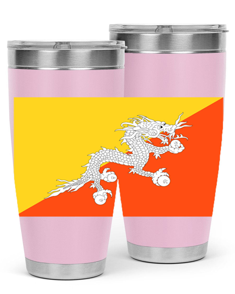 Bhutan 178# Tumbler showcasing double wall vacuum insulation and vibrant design, perfect for hot and cold beverages.