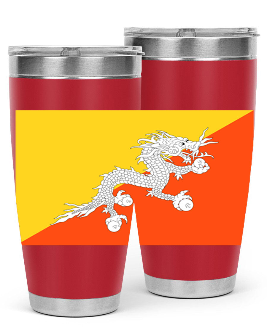 Bhutan 178# Tumbler showcasing double wall vacuum insulation and vibrant design, perfect for hot and cold beverages.