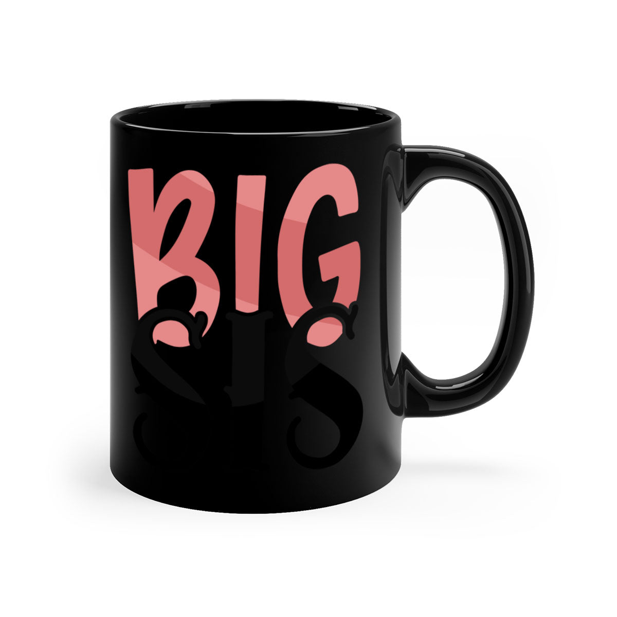 Big Sis Style 55# Mug with colorful handle and glossy finish, available in multiple colors and sizes.