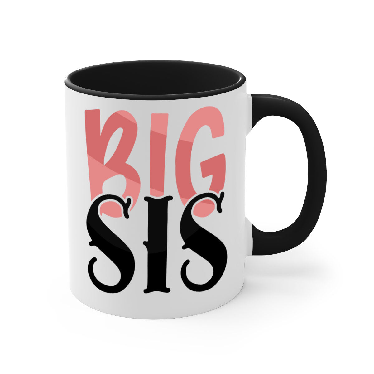 Big Sis Style 55# Mug with colorful handle and glossy finish, available in multiple colors and sizes.