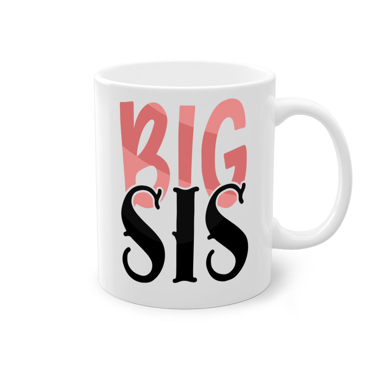 Big Sis Style 55# Mug with colorful handle and glossy finish, available in multiple colors and sizes.