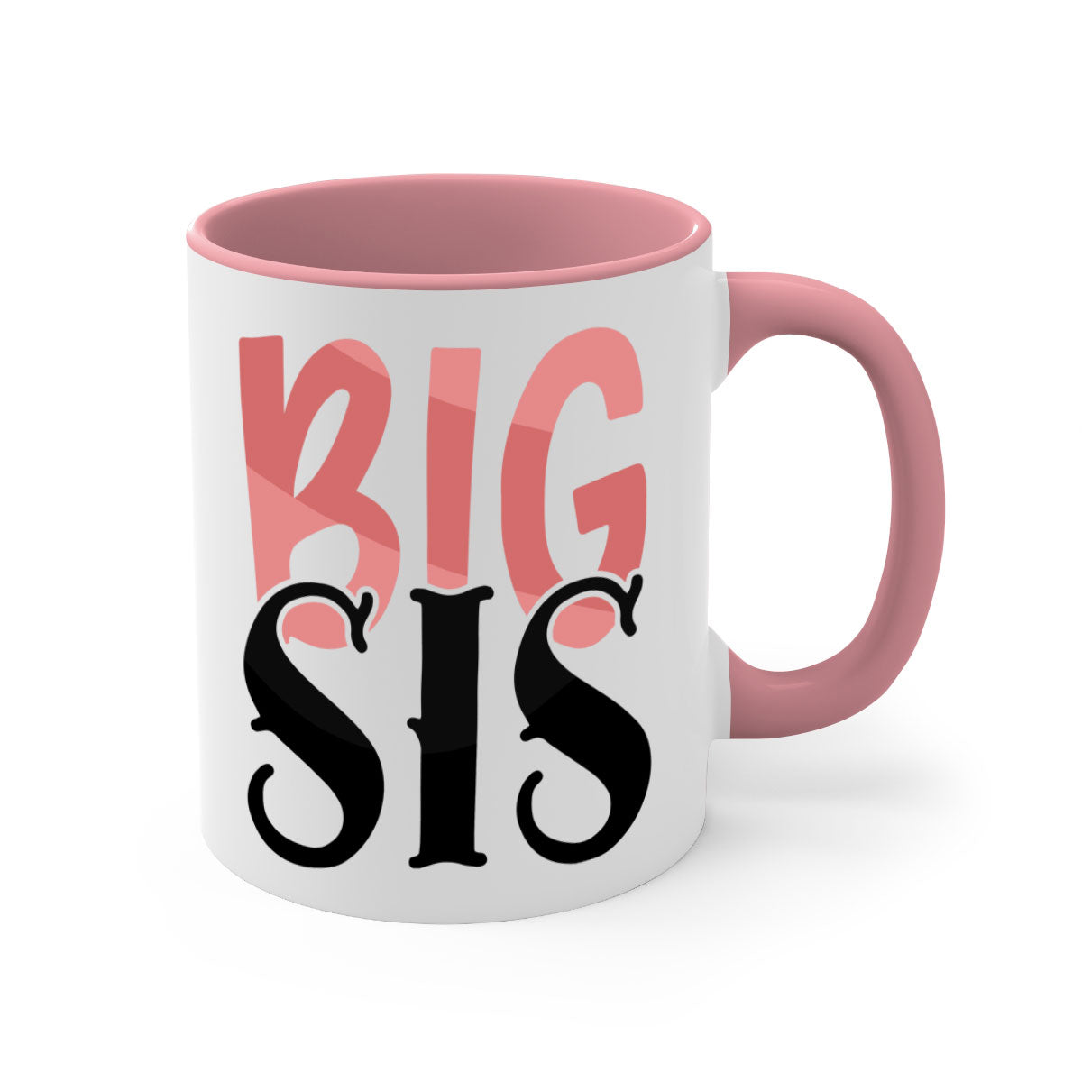 Big Sis Style 55# Mug with colorful handle and glossy finish, available in multiple colors and sizes.