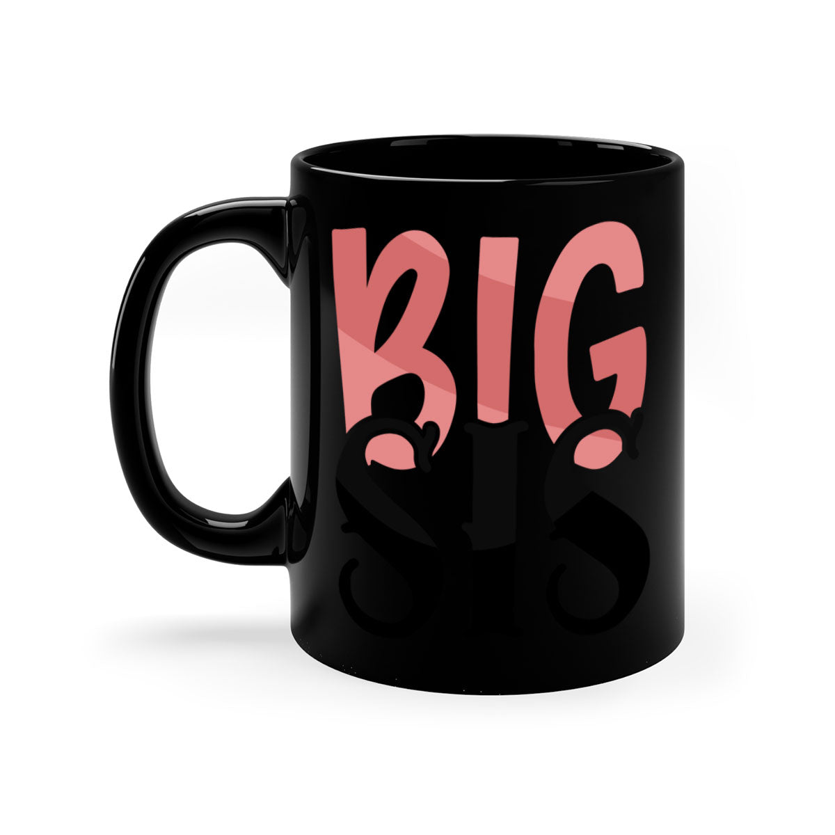 Big Sis Style 55# Mug with colorful handle and glossy finish, available in multiple colors and sizes.