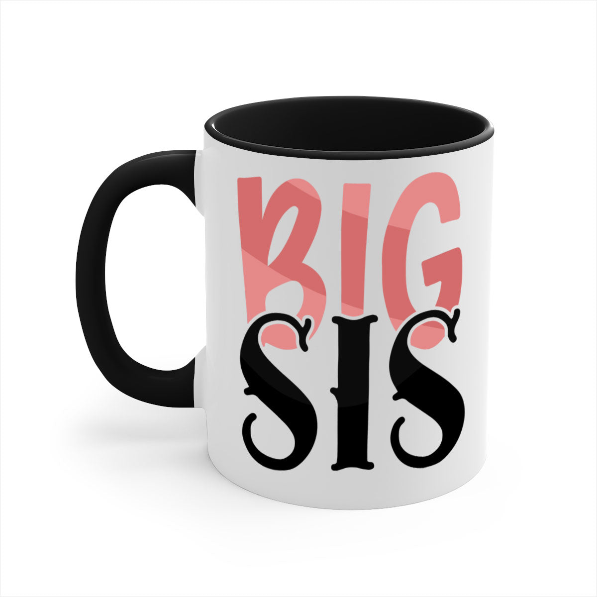 Big Sis Style 55# Mug with colorful handle and glossy finish, available in multiple colors and sizes.