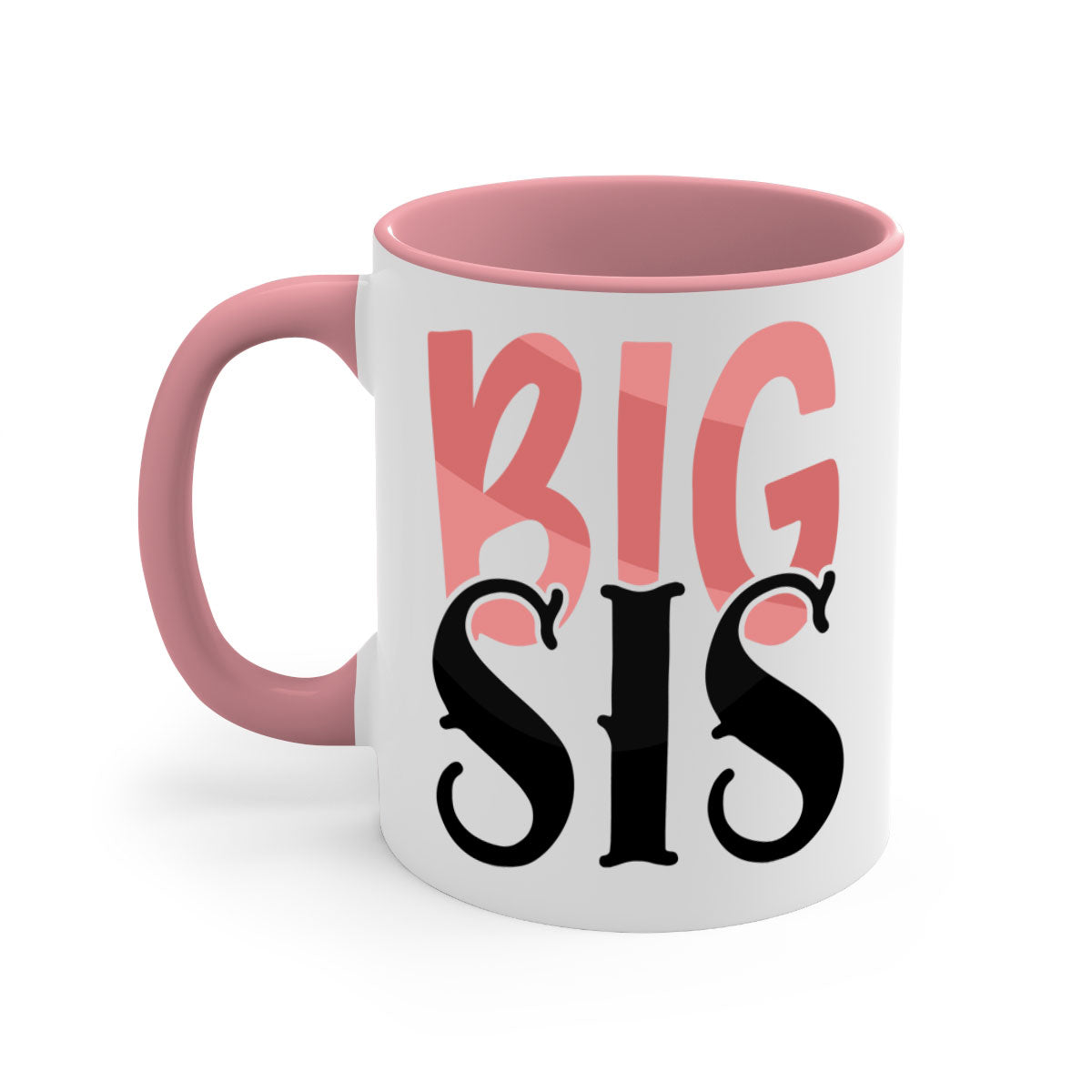 Big Sis Style 55# Mug with colorful handle and glossy finish, available in multiple colors and sizes.