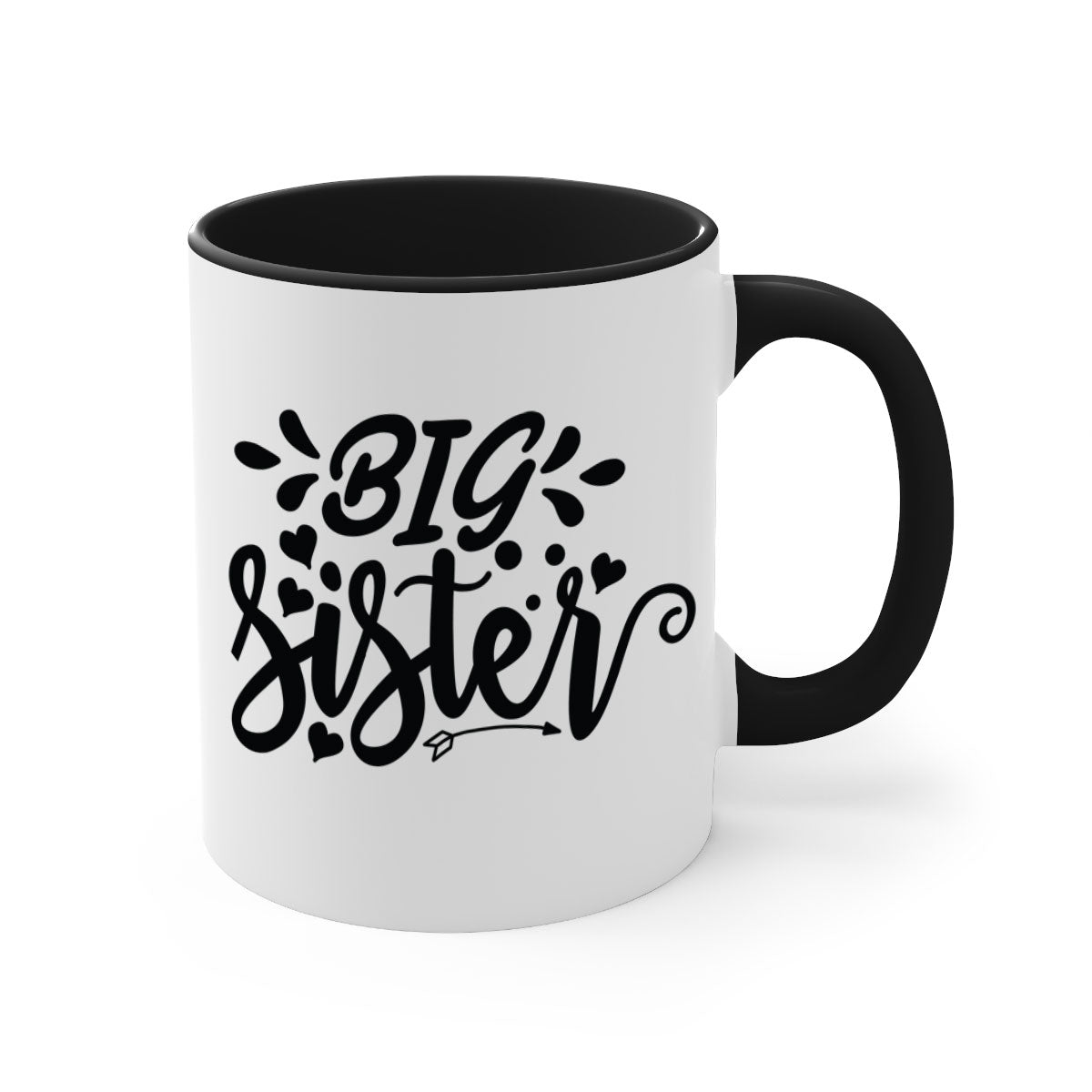 Big Sister 70# Mug with a glossy finish, featuring a colored handle and interior, available in multiple colors.