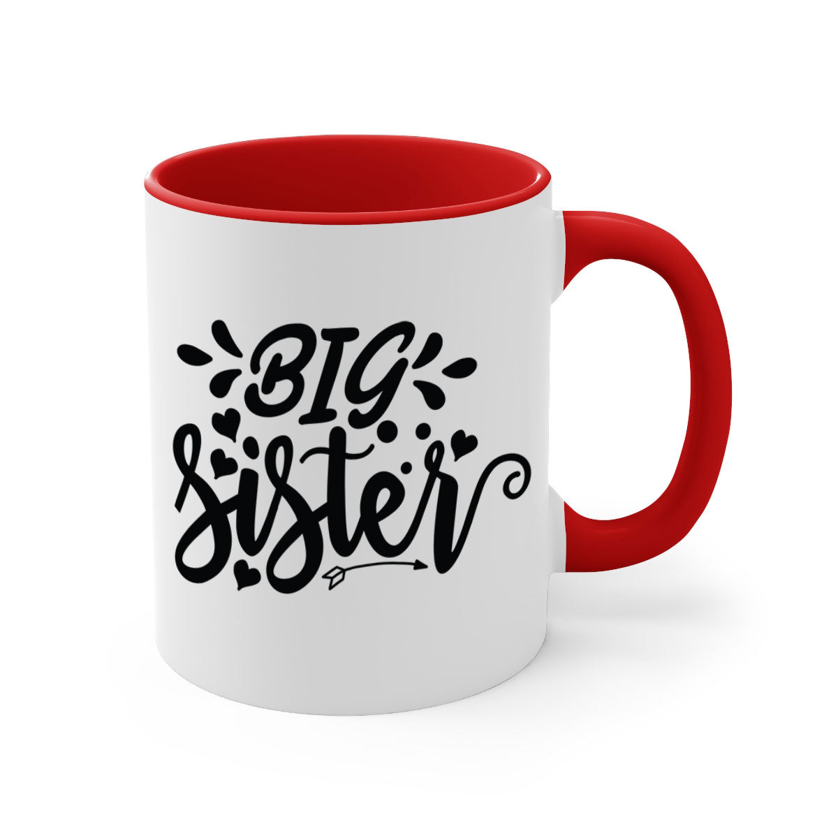 Big Sister 70# Mug with a glossy finish, featuring a colored handle and interior, available in multiple colors.