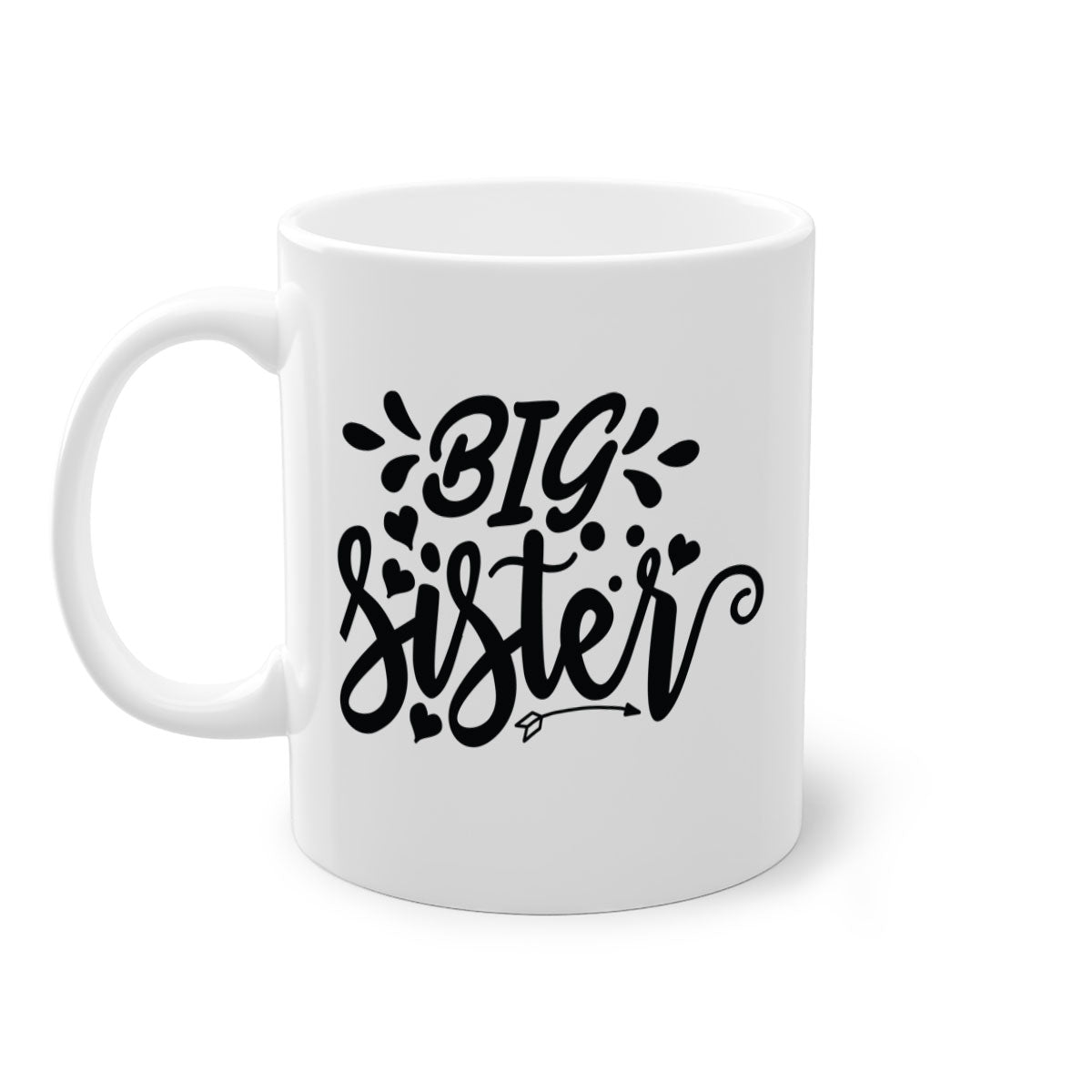 Big Sister 70# Mug with a glossy finish, featuring a colored handle and interior, available in multiple colors.