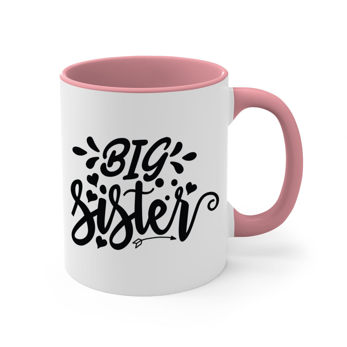 Big Sister 70# Mug with a glossy finish, featuring a colored handle and interior, available in multiple colors.