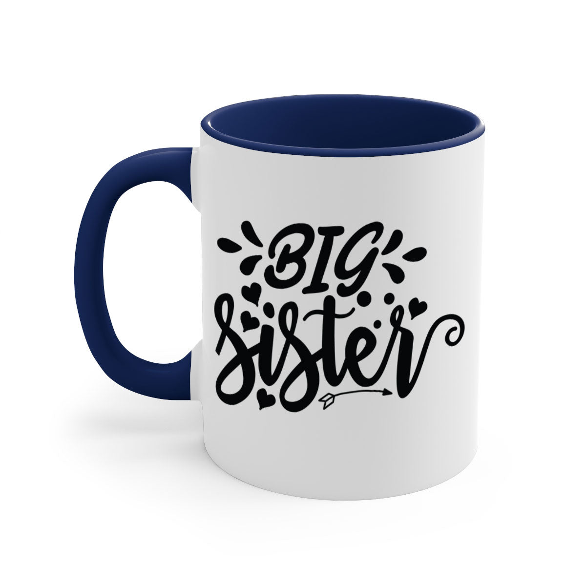 Big Sister 70# Mug with a glossy finish, featuring a colored handle and interior, available in multiple colors.