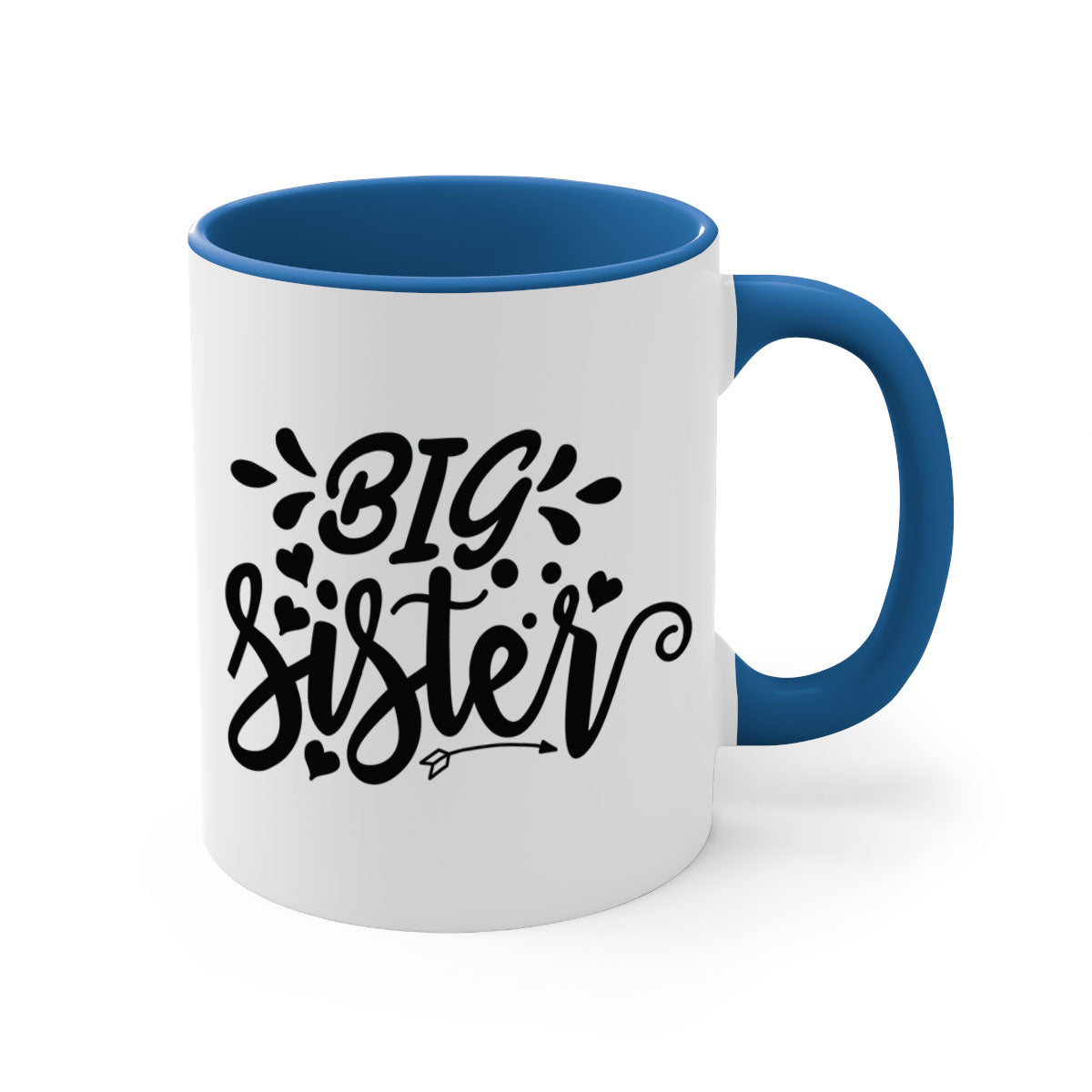 Big Sister 70# Mug with a glossy finish, featuring a colored handle and interior, available in multiple colors.