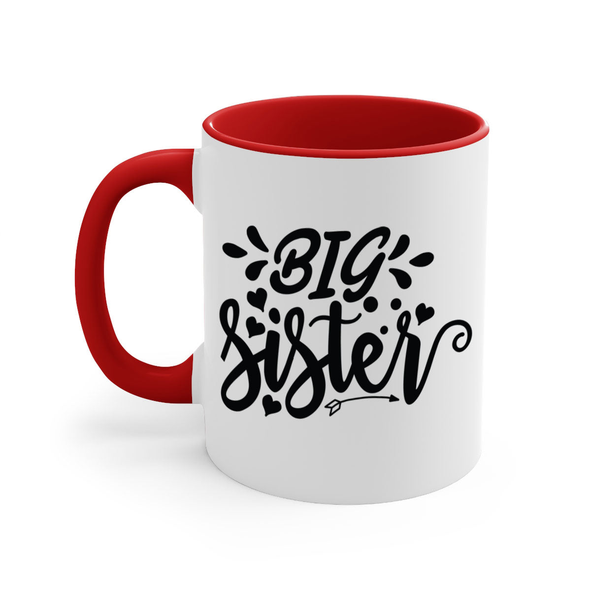 Big Sister 70# Mug with a glossy finish, featuring a colored handle and interior, available in multiple colors.