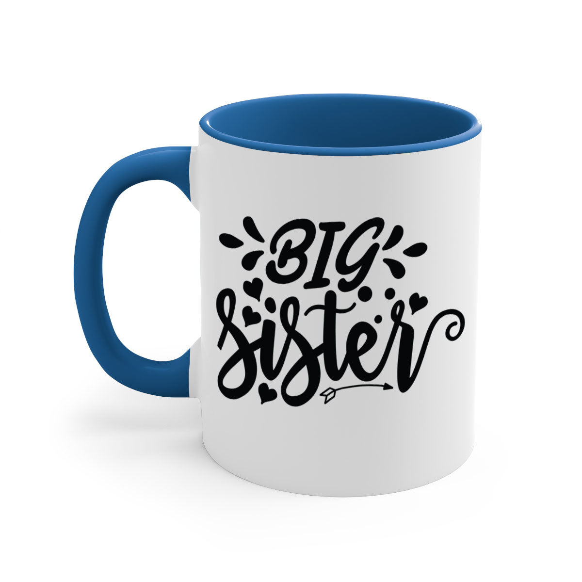 Big Sister 70# Mug with a glossy finish, featuring a colored handle and interior, available in multiple colors.