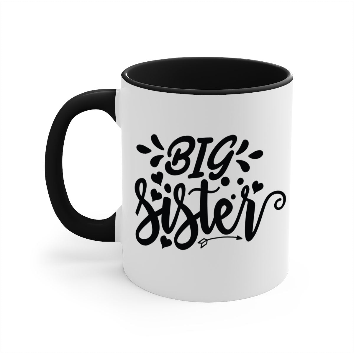 Big Sister 70# Mug with a glossy finish, featuring a colored handle and interior, available in multiple colors.