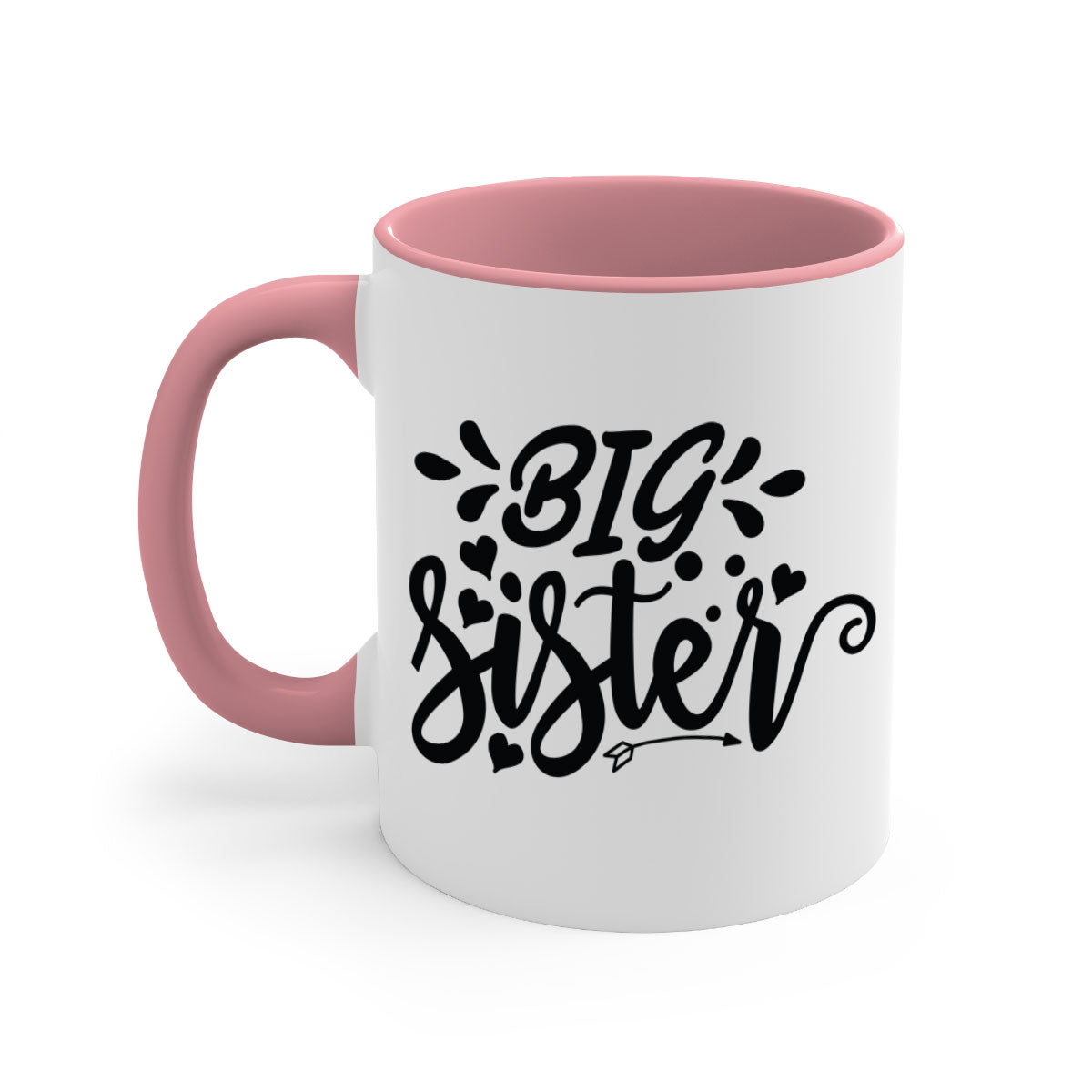 Big Sister 70# Mug with a glossy finish, featuring a colored handle and interior, available in multiple colors.