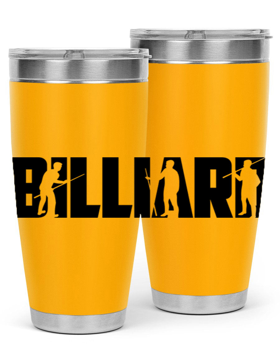 Billiard 1417# 20oz Tumbler made of stainless steel with a copper lining, featuring a drink-thru lid and a sleek design.