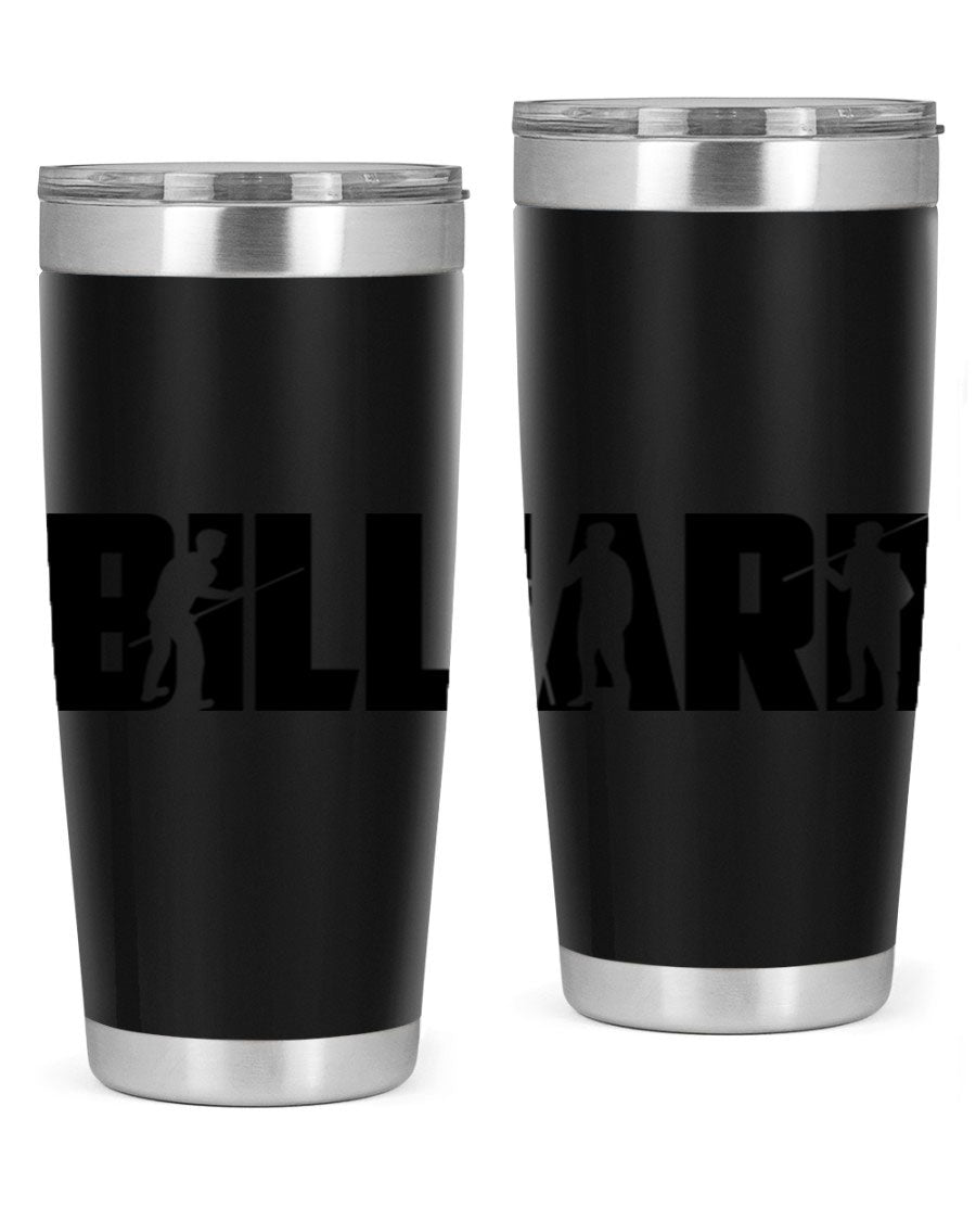 Billiard 1417# 20oz Tumbler made of stainless steel with a copper lining, featuring a drink-thru lid and a sleek design.