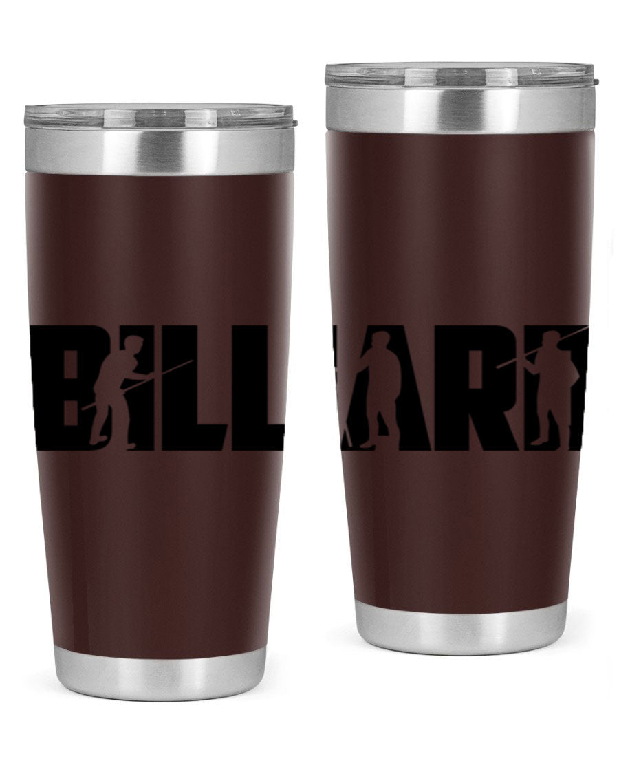 Billiard 1417# 20oz Tumbler made of stainless steel with a copper lining, featuring a drink-thru lid and a sleek design.