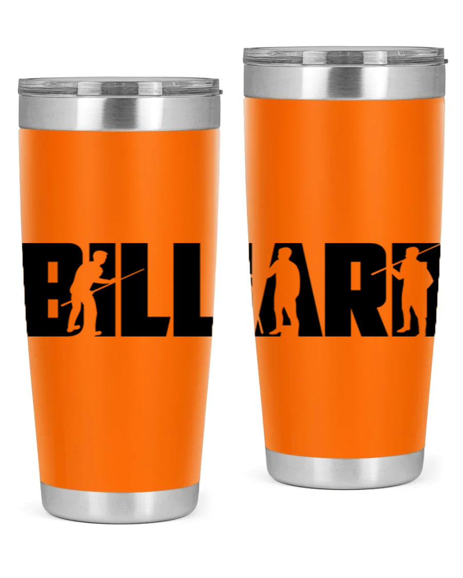 Billiard 1417# 20oz Tumbler made of stainless steel with a copper lining, featuring a drink-thru lid and a sleek design.