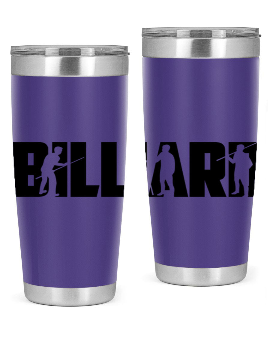 Billiard 1417# 20oz Tumbler made of stainless steel with a copper lining, featuring a drink-thru lid and a sleek design.