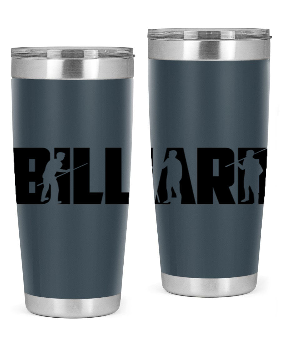 Billiard 1417# 20oz Tumbler made of stainless steel with a copper lining, featuring a drink-thru lid and a sleek design.